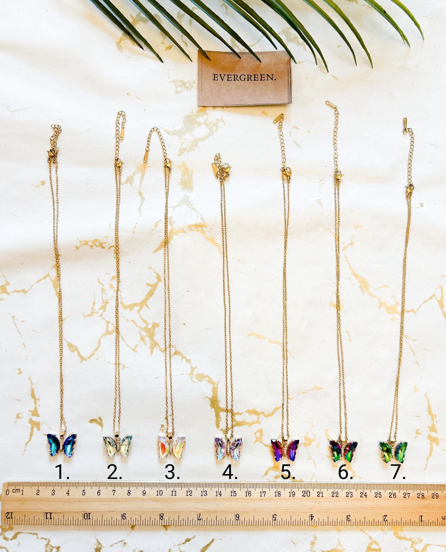 Crystal Zircon Butterfly Pendant & Stainless Steel Gold Chain Necklace - Wide Variety Available!