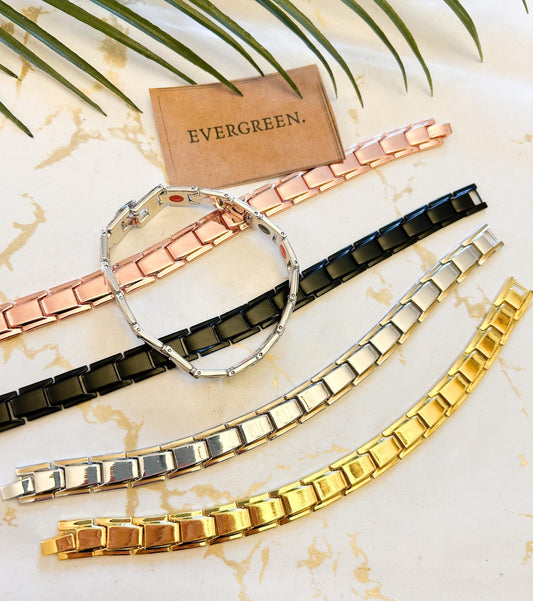 Men's Therapeutic Magnetic Energy Healing Bracelet - Rose / Gold / Silver / Black