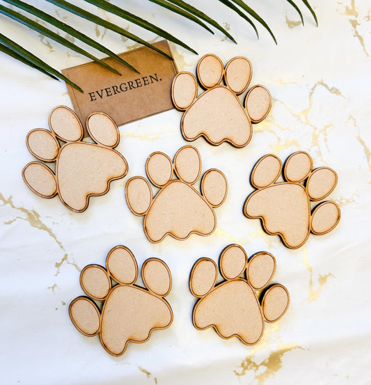 Wooden Paw Print - Make Your Own Bauble! Dog / Cat / Hamster / Pet