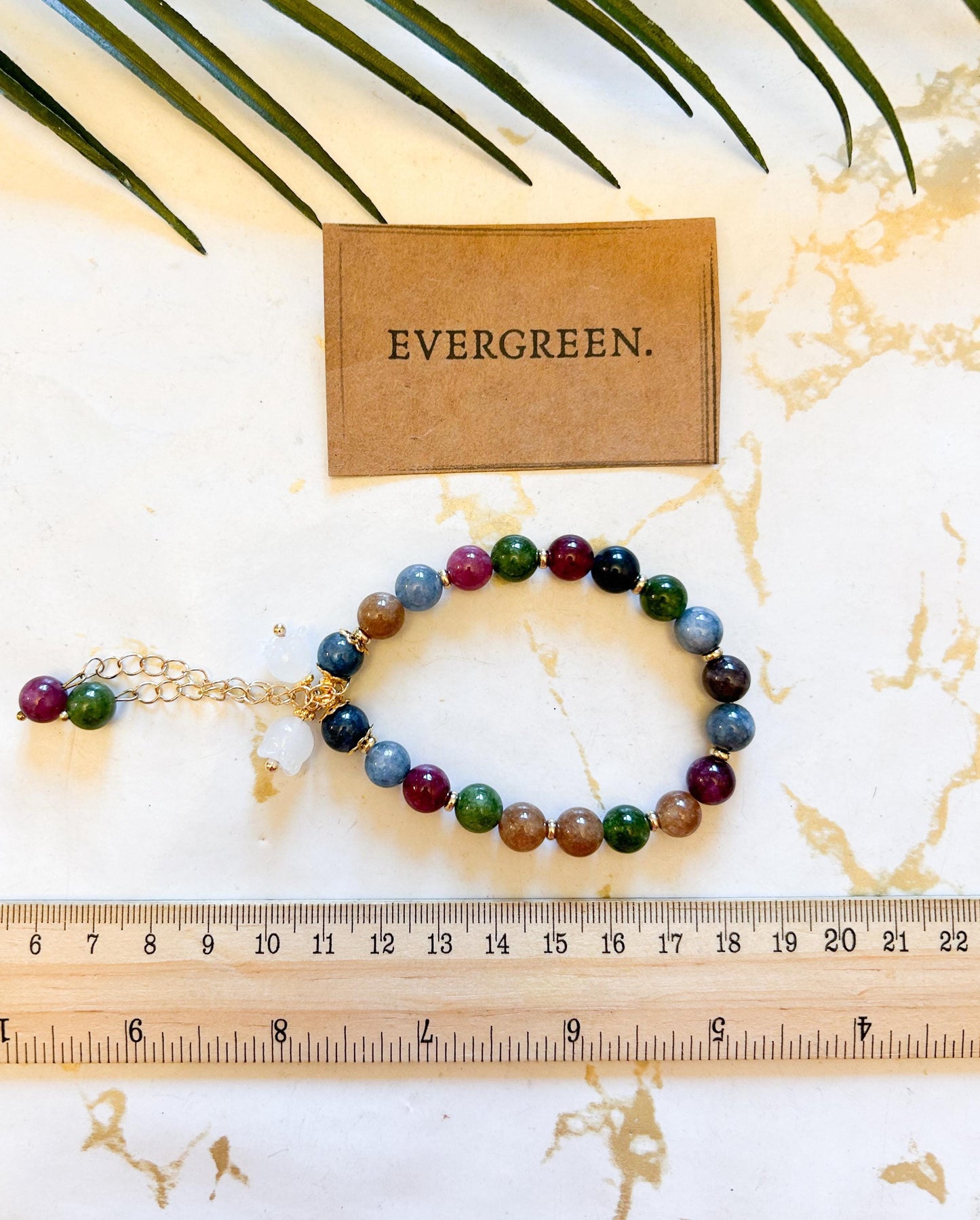 Tourmaline Crystal Convallaria Flower Pendant Bracelet