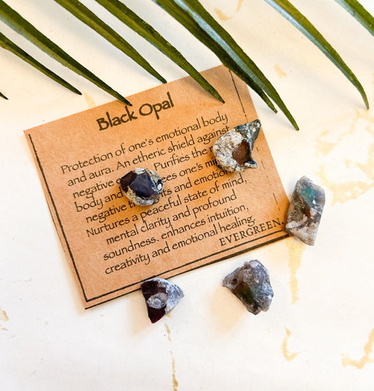 Raw / Rough Black Opal Crystal - Protection, Purification & Healing
