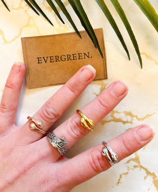 Adjustable Hug / Love / Cuddle Ring Gold / Silver / Rose Gold