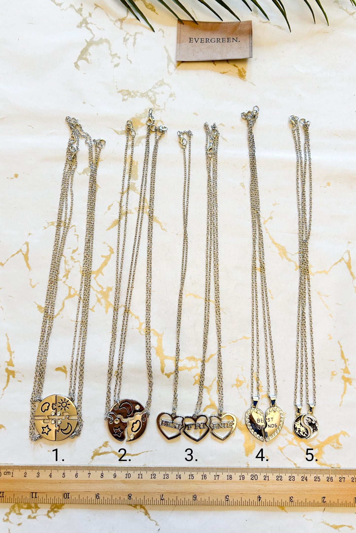 Silver Best Friend Necklace Set