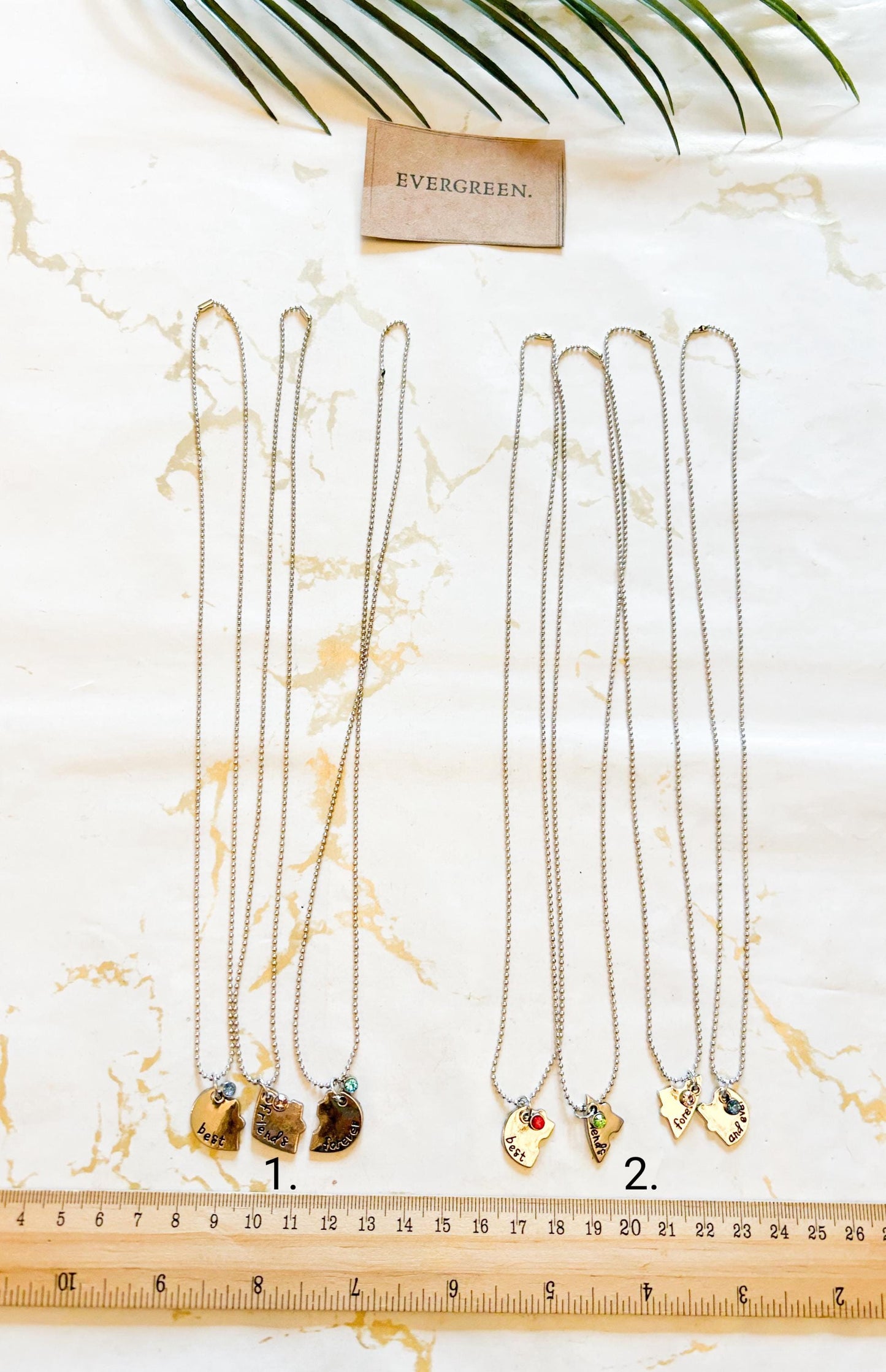 Best Friends Forever Heart Pendant Necklace Set
