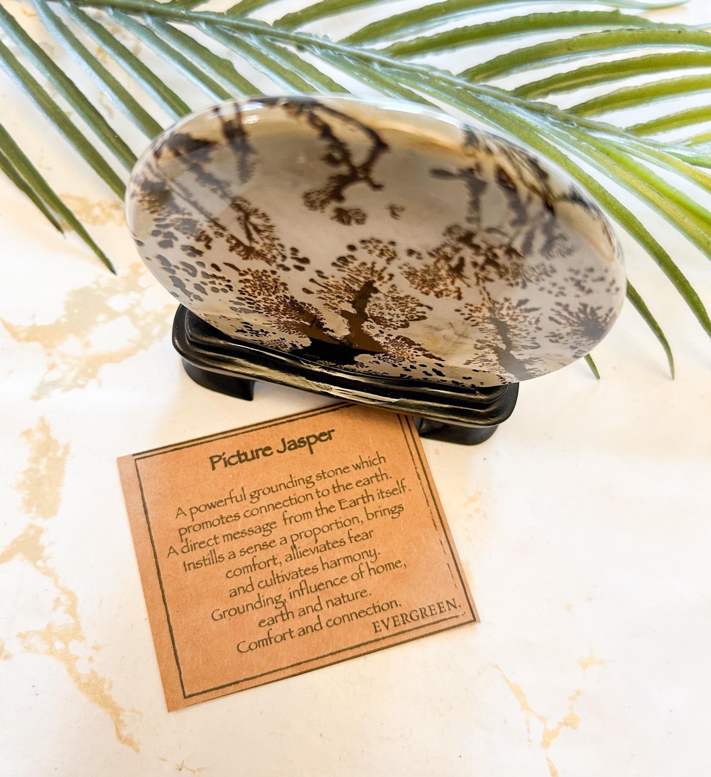 Round Picture Jasper Crystal Carving - Grounding, Comfort & Connection