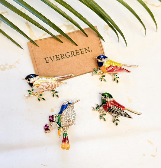 Enamel Rhinestone Bird Brooch - Wide Variety Available!