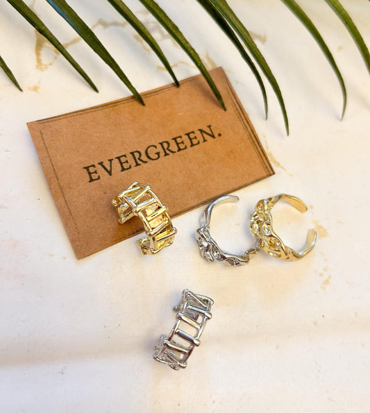 Gold / Silver Natural / Irregular Foil Style Adjustable Size Ring