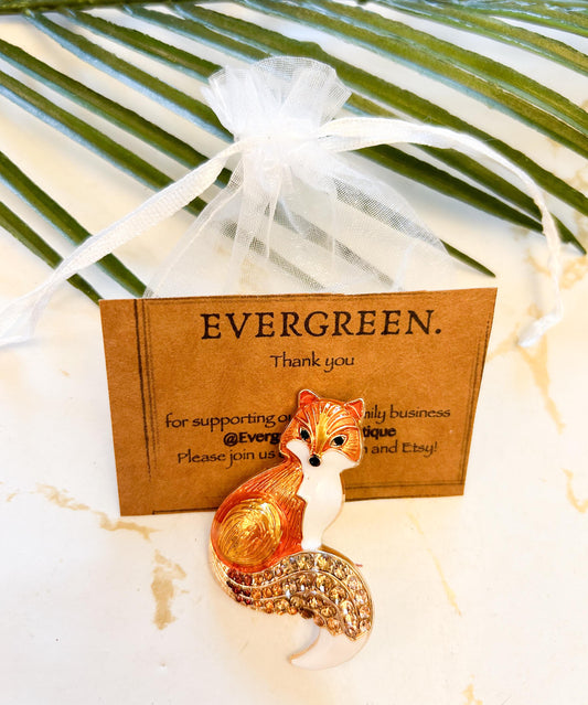 Rhinestone Fox Brooch - Wide Variety Available!