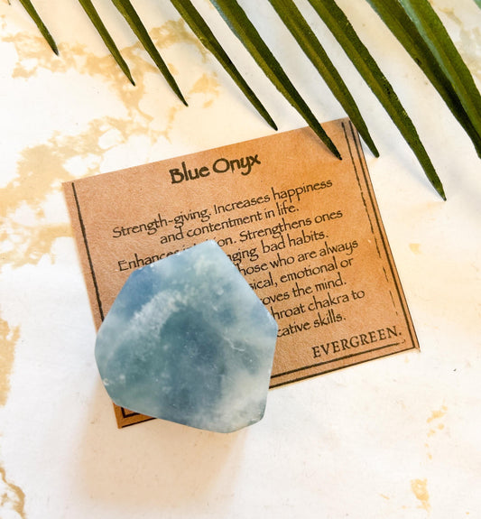 Blue Onyx Crystal Free Form - Strength, Happiness & Contentment