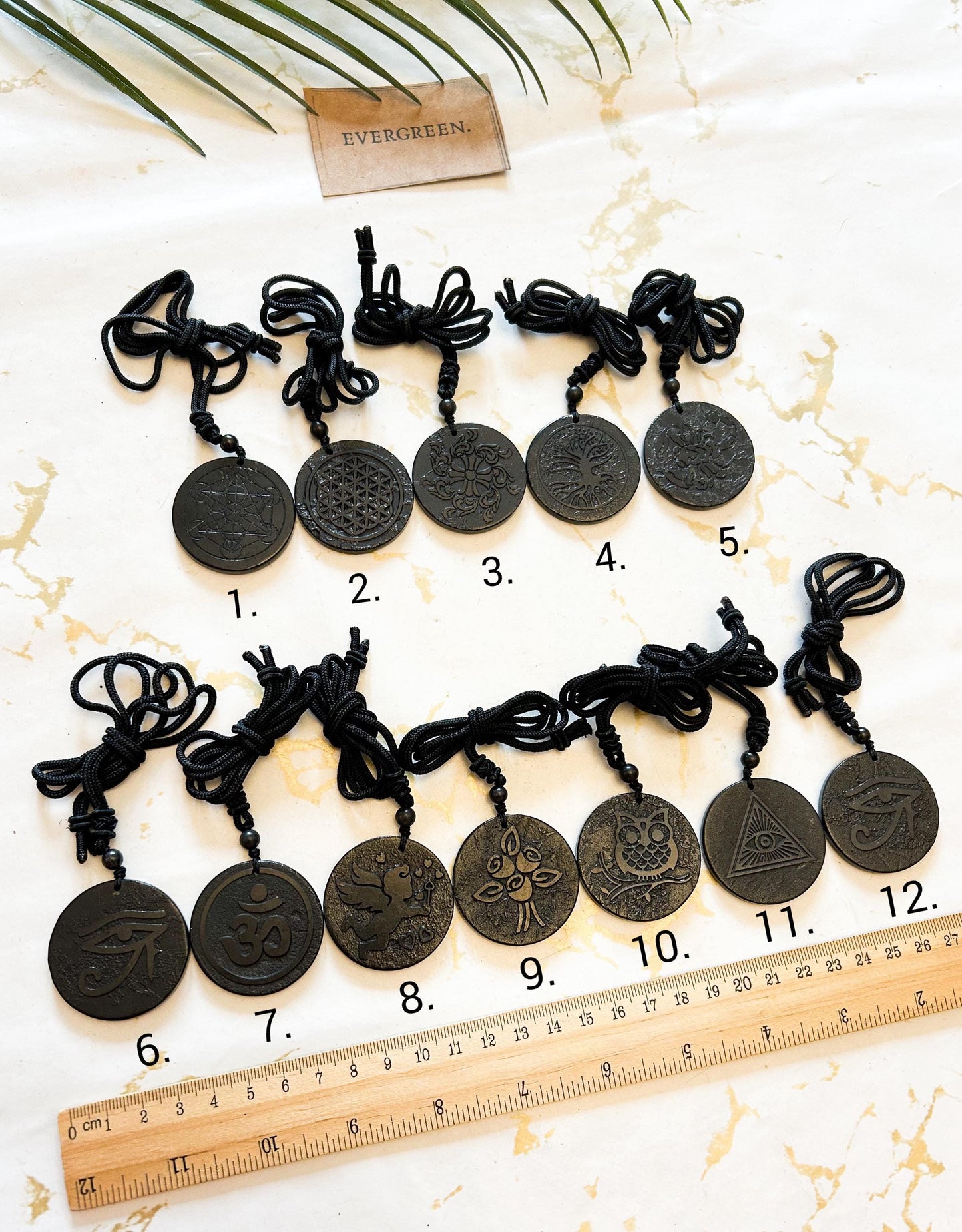 EMF Protection Black Scalar Energy Shungite Crystal 40mm Pendant Necklace