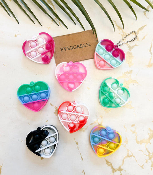 Heart Fidget Popper Keychain / Stress & Anxiety Relief - Love / Valentine's Day / Friends / Birthday