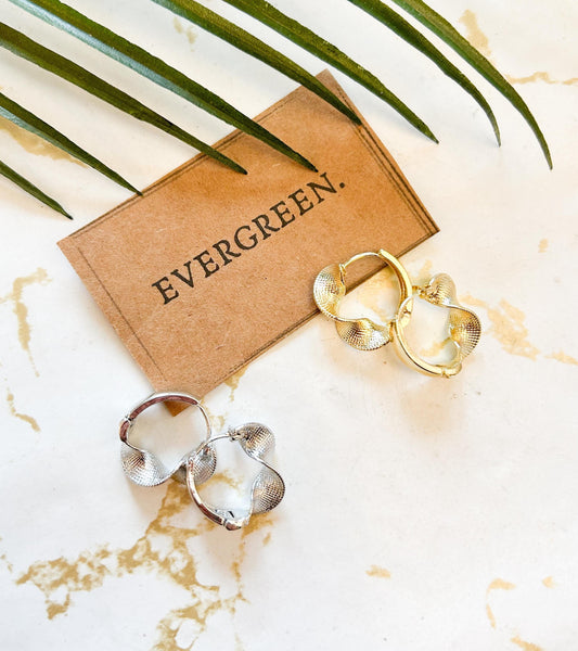 Gold / Silver Twisted Texture Hoop Earrings