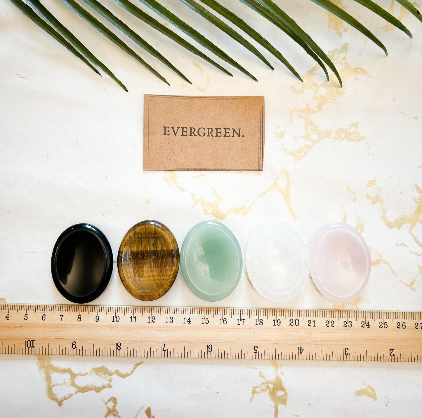Crystal Thumb Stone 45mm Stress / Anxiety Relief, Meditation - Rose Quartz, Black Obsidian, Green Aventurine, Gold Tiger Eye, Quartz
