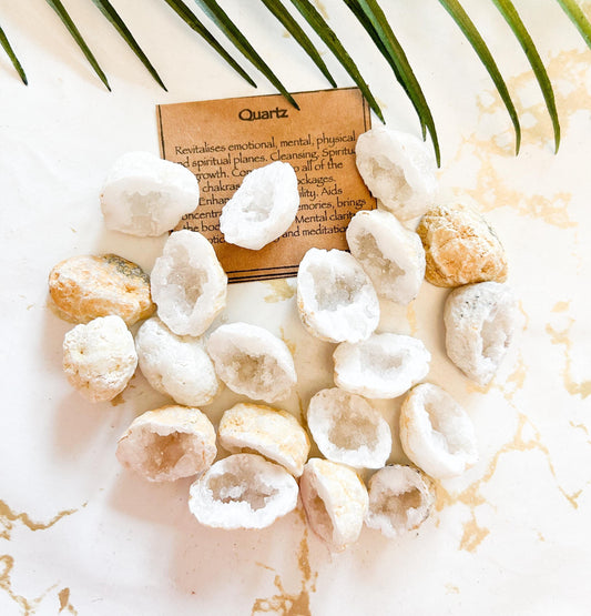 Natural Quartz Druzy Crystal Geode - Cleansing, Concentration & Meditation
