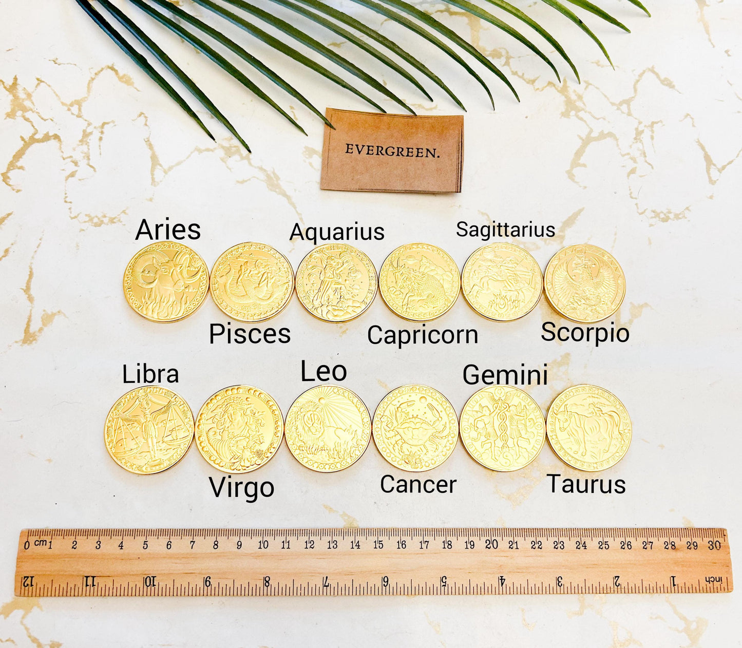 Gold Plated Zodiac Commemorative Coin - Birthday / Christmas / Star Sign / Birth