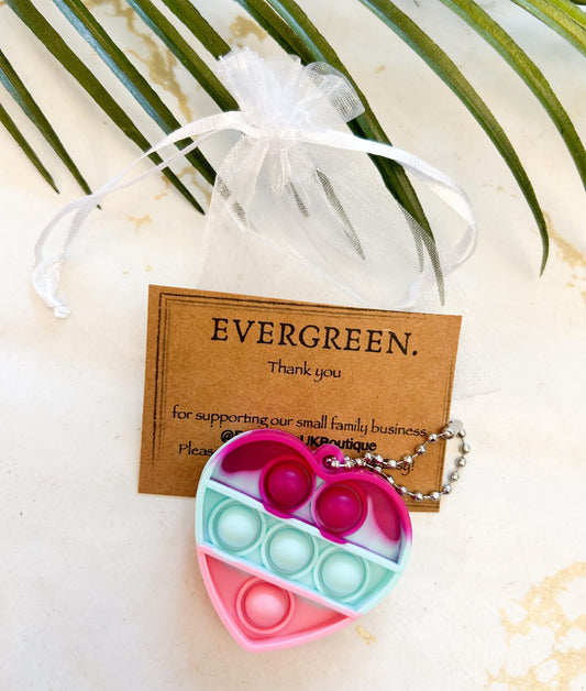 Heart Fidget Popper Keychain / Stress & Anxiety Relief - Love / Valentine's Day / Friends / Birthday
