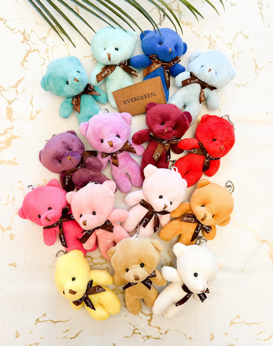 Soft Jointed Mini Bear With "Love" Ribbon Bow - Wide Variety Of Colours Available!