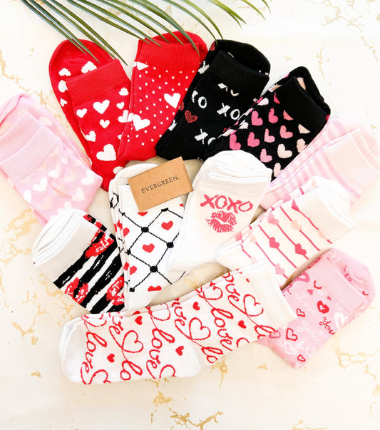 Ladies Love, Hugs, Kisses Socks - Anniversary / Birthday / Mother's Day / Valentine's Day