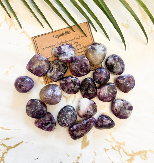 Purple Lepidolite Crystal Tumbled Stone - Harmony, Balance & Stability