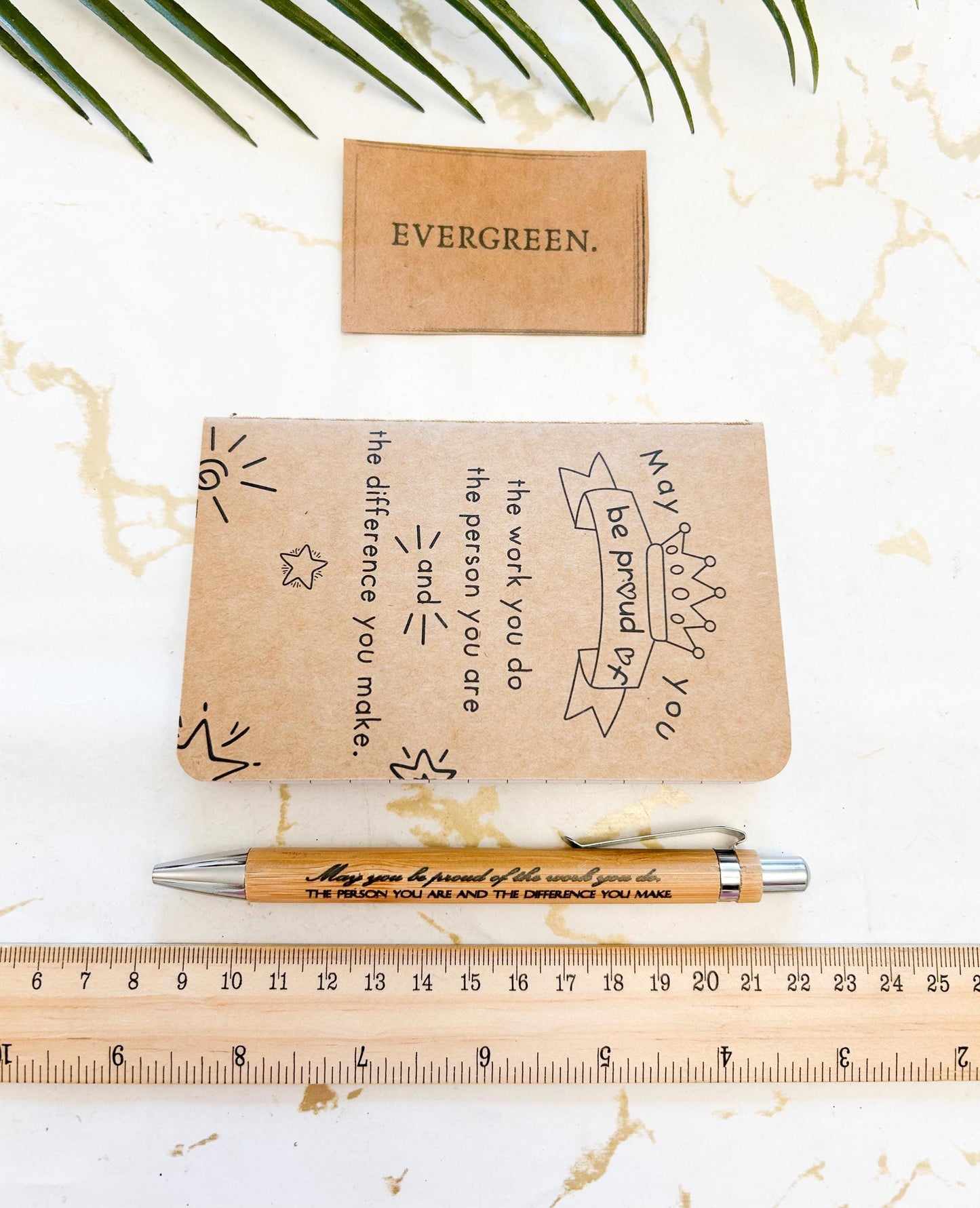 Lined Notebook & Black Ink Pen / Biro Set - May You Be Proud Of The Work You Do The Person You Are And The Difference You Make