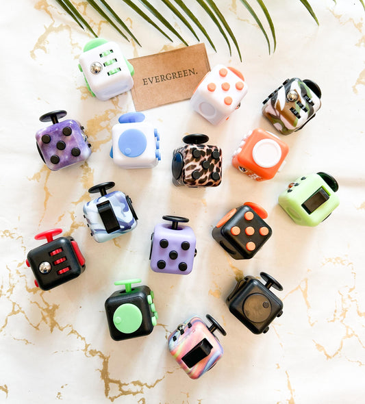 Fidget Cube For Stress / ADHD / Autism / Anxiety Relief - Click, Spin, Flip, Glide, Roll, Breathe
