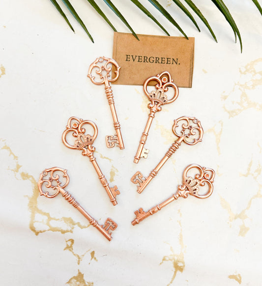 Rose Gold Vintage Key - Wedding / Birthday / Love / Valentine's Day / Anniversary / Party / Jewellery