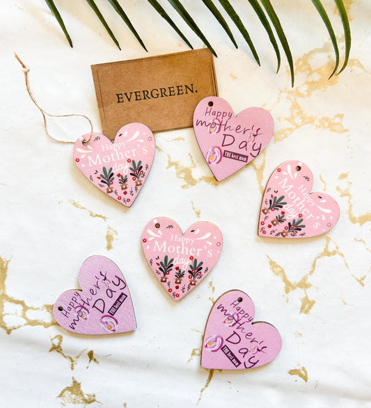 Wooden Mother's Day Gift Tag / Heart / Decoration/ Bauble - Happy Mother's Day / The Best Mom